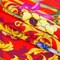 1 Yard Italian Red, Gold & Purple Ornate Floral Digitally Printed Silk Fabric Ideal for Formal gowns, 55 Inches Width